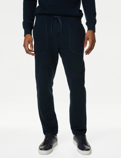 Drawstring Pure Cotton Fleece Lined Joggers