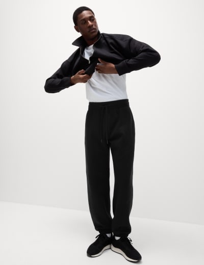 Drawstring Pure Cotton Straight Leg Joggers M S Collection M S