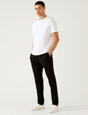 m&s cotton straight leg joggers