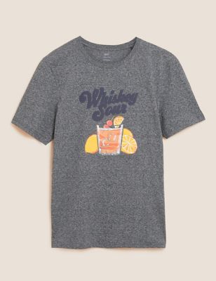 Pure Cotton Whiskey Sour Graphic T-Shirt