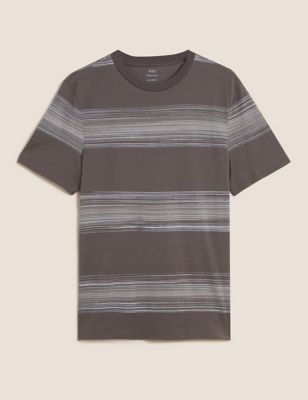 Cotton Rich Striped Crew Neck T-Shirt