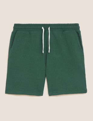 Pure Cotton Textured Jersey Shorts