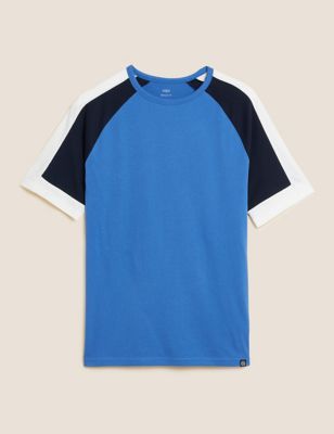 Pure Cotton Colour Block T-Shirt
