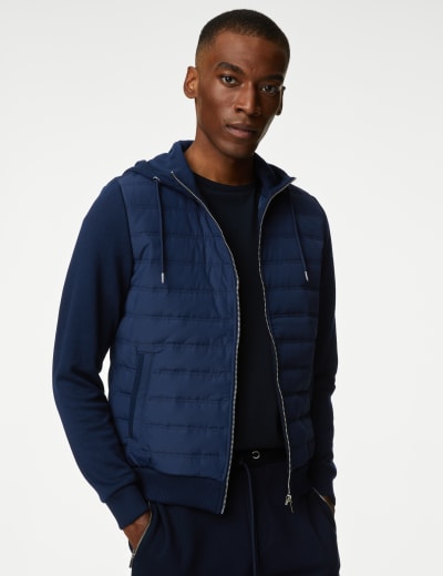 Quilted hoodie men's sales