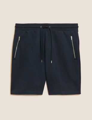 Cotton Rich Drawstring Zip Pocket Shorts