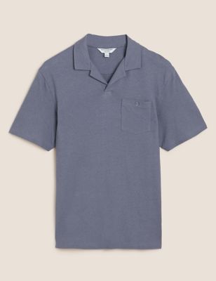 Linen Blend Revere Polo Shirt