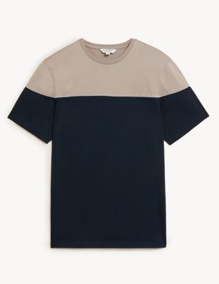 Premium Cotton Colour Block T-Shirt