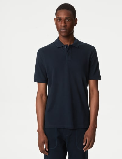 Pique cotton polo shirts online