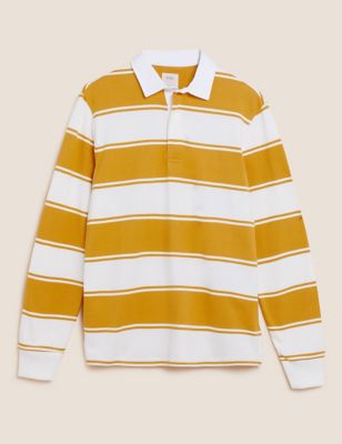Pure Cotton Striped Long Sleeve Rugby Tops