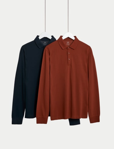 Marks and spencer best sale long sleeve polo