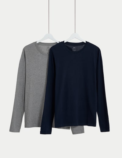 Buy Grey/White Long Sleeve Thermal Tops 2 Pack (2-16yrs) from the