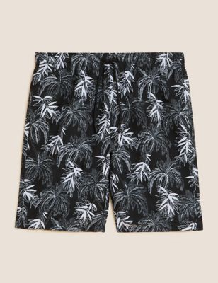 Quick Dry Leaf Print Swim Shorts