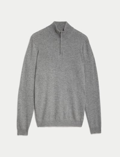 Pure Cashmere Half Zip Jumper JAEGER M S