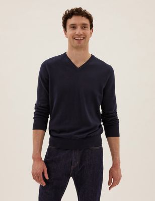 Pure Cotton Two Pack V Neck Jumper