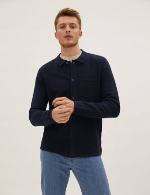 Cotton Blend Knitted Polo Shirt