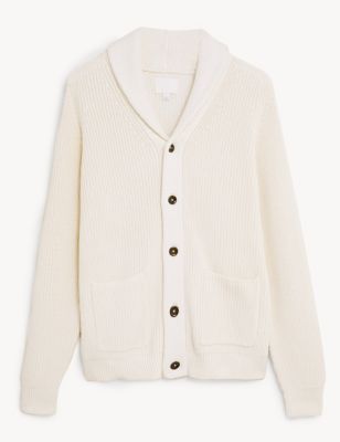 Premium Cotton Shawl Collar Cardigan