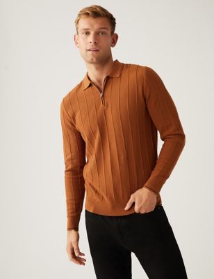 Cotton Modal Textured Knitted Polo Shirt