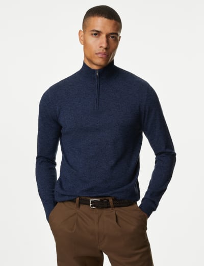 Cotton Rich Half Zip Jumper M S Collection M S