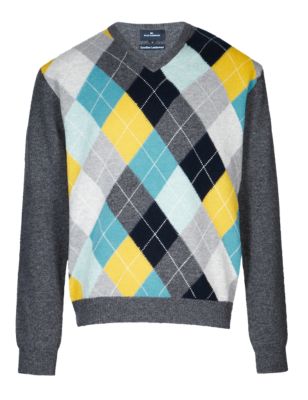 Extrafine Pure Lambswool Argyle Jumper Clothing