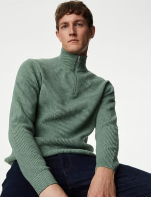 Cotton Blend Textured Jumper