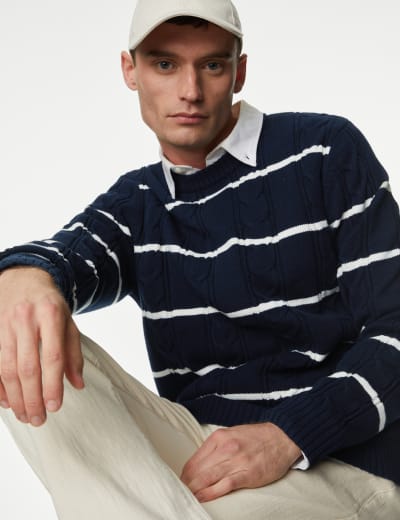 Marks and spencer hotsell men's jumpers cotton