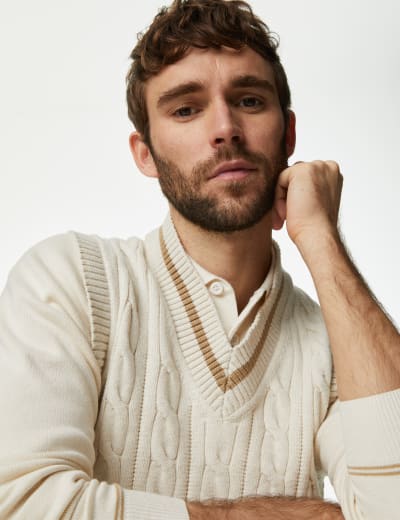 M&s mens cotton jumpers on sale