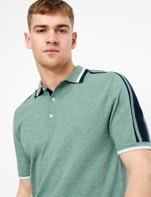 m&s long sleeve polo shirt