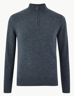 Джемпер из овечьей шерсти с половиной молнии