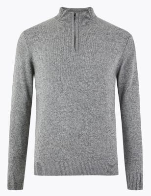 Джемпер из овечьей шерсти с половиной молнии