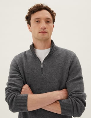 m&s half zip jumper