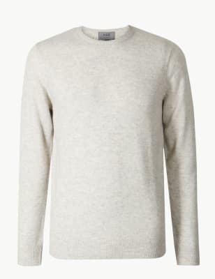 Очень тонкий джемпер с круглым вырезом из овечьей шерсти