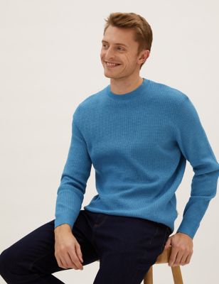 Mens M&S V Neck Jumper Long Sleeve Knitted Marks & Spencer Sweater Pullover Top