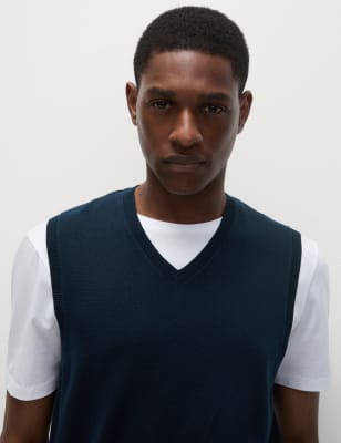 marks and spencer mens sleeveless pullovers