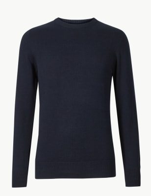 Джемпер из чистого хлопка с круглым  вырезом