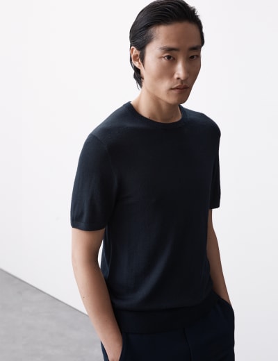 Pure Cashmere Crew, Dark Navy – Goods