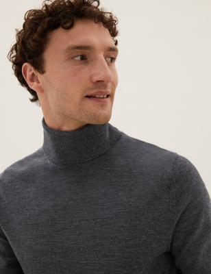 m&s mens roll neck jumpers