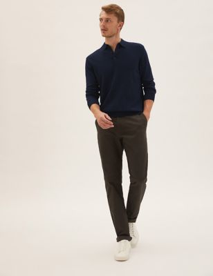 Pure Extra Fine Merino Knitted Polo Shirt