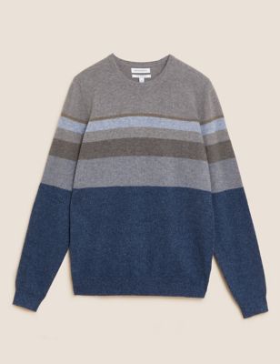 NEW M&S MARKS & SPENCER STRIPED COTTON RICH JUMPER SIZES S,M,L RRP £39.50 