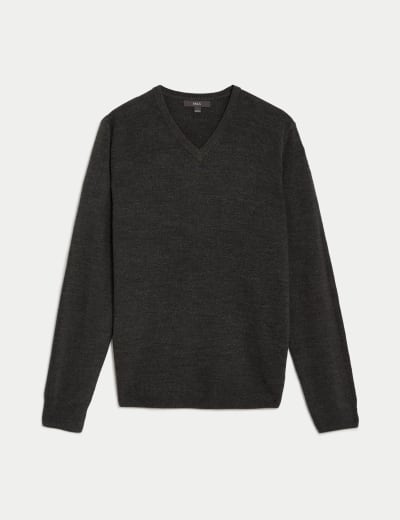 Marks and spencer v neck jumper mens sale