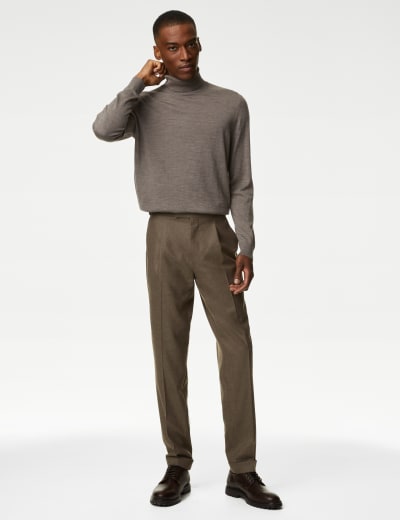 Pure Wool Flannel Trousers Autograph M S