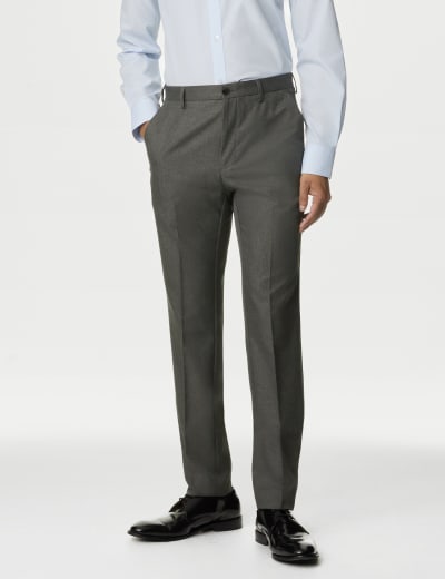 Crease Resistant Flat Front Trousers