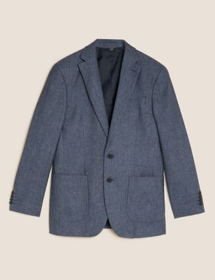 Tailored Fit Textured Linen Blend Jacket