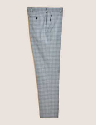Regular Fit Check Stretch Trousers
