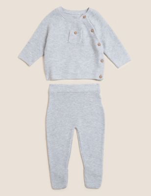 2pc Pure Cotton Knitted Outfit (7lbs - 12 Mths)