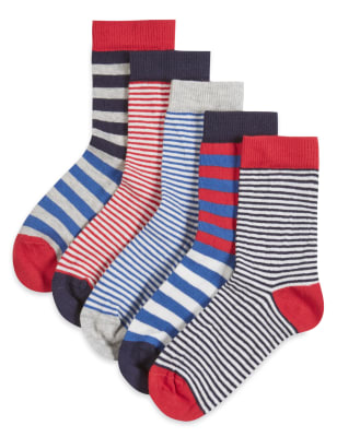 

Хлопковые носки Freshfeet™ в яркую морскую полоску для мальчика 1-7 лет (5 пар)