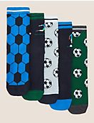 Хлопковые носки с футбольным принтом (5 пар)