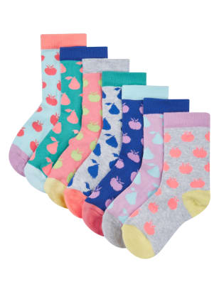 

Хлопковые носки Freshfeet™ с принтом "фрукты" для девочки 1-7 лет (7 пар)
