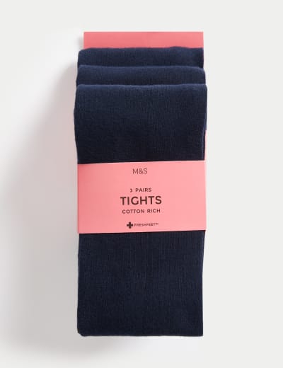 3pk of School Tights (2-16 Yrs), M&S Collection