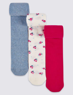 

Хлопковые колготки Freshfeet™ однотонные и в цветочек для девочки 18 мес-14 лет (3 пары)