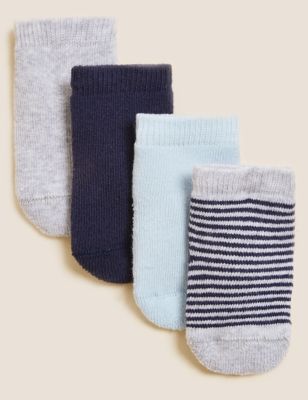 4pk Cotton Rich Terry Baby Socks (7lbs-24 Mths)